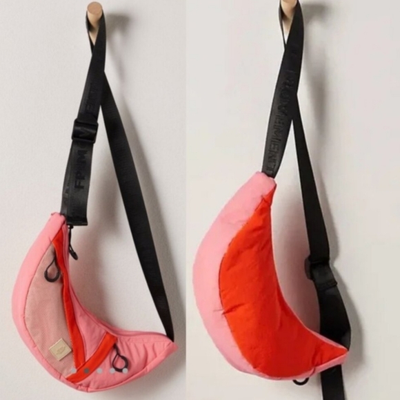 New!FP  Movement By Free People Pink  Nothin But Net Sling Belt Bag - Picture 1 of 10